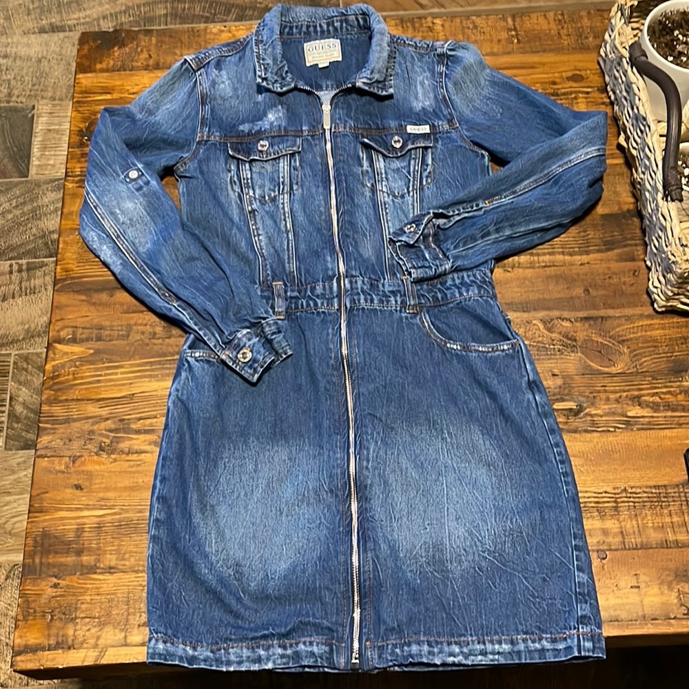 Guess Big Girl Denim Long Sleeve Dress